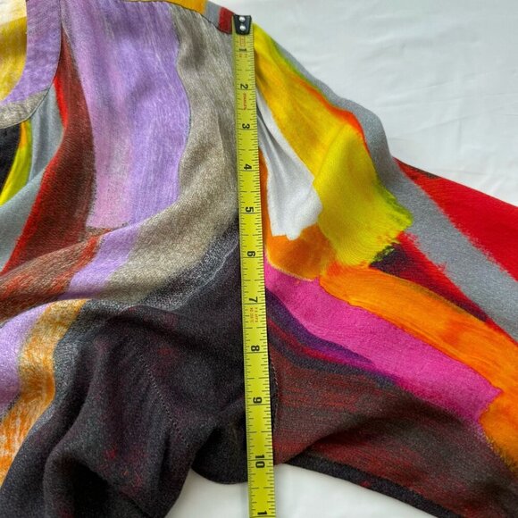 Claire Desjardins Art To Wear Colorful Tunic Blouse Long Sleeve Women's Size XXL - Picture 8 of 16